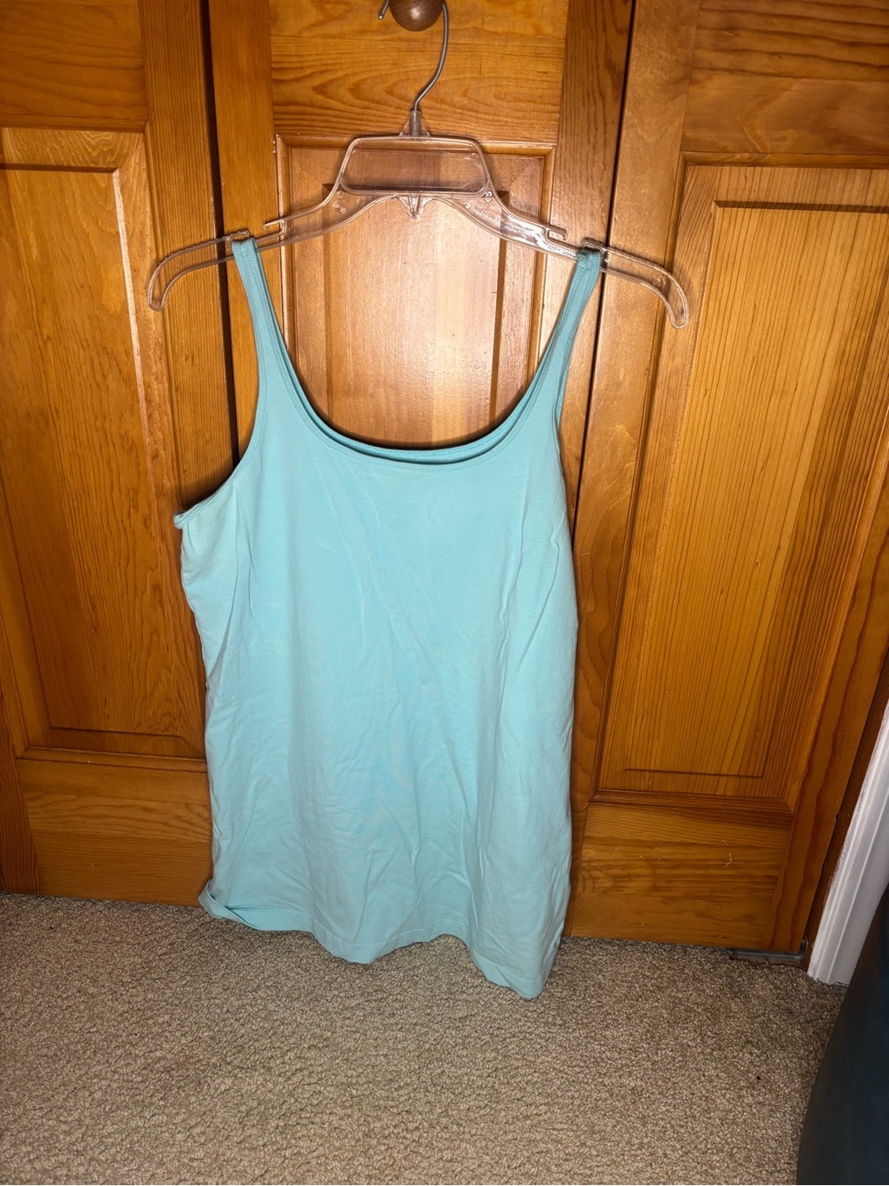 Sejour Aqua Blue Scoop Neck Tank Top